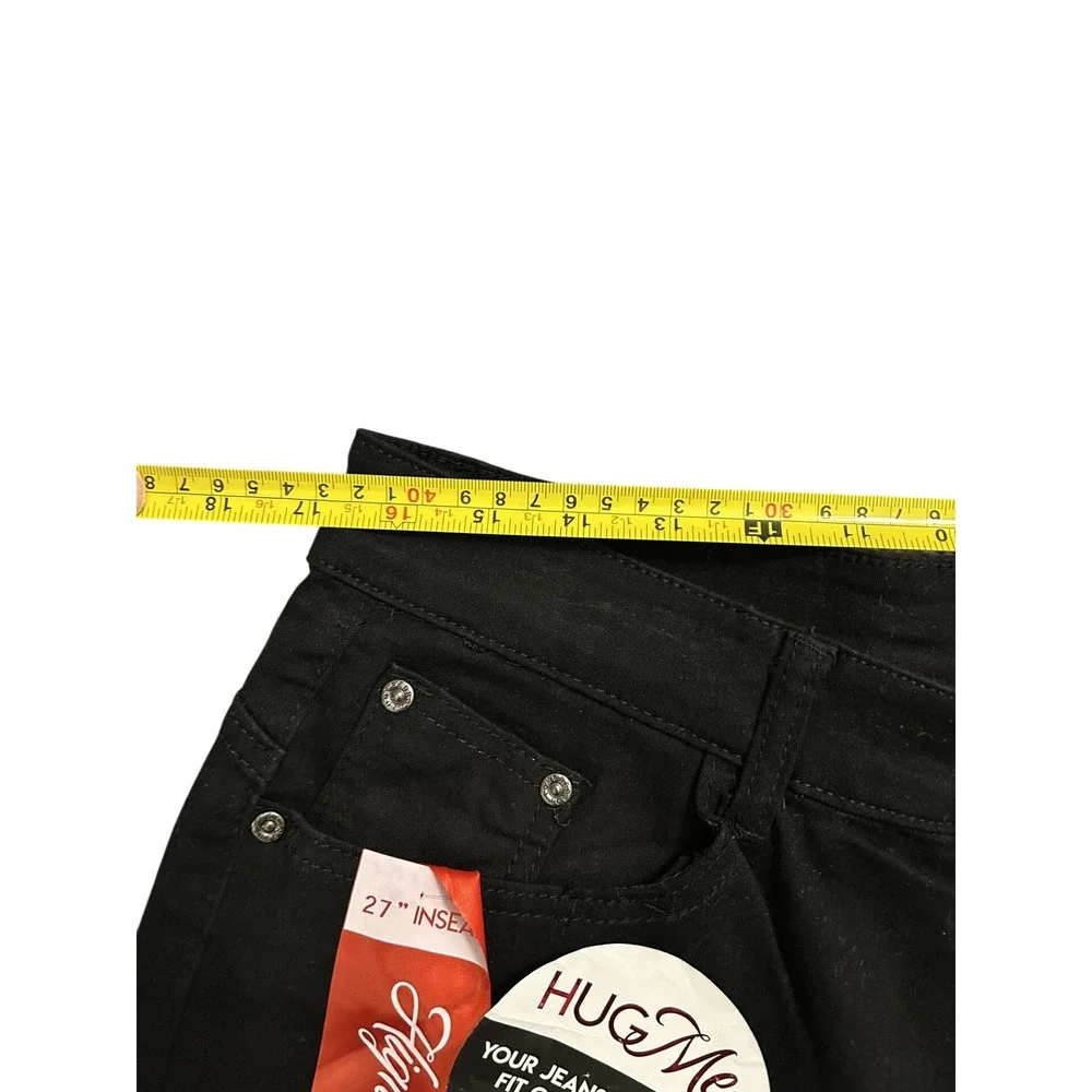 Red Bottoms HugMe High Waist Skinny Jeans Womens 17 Black Stretch NWT - Picture 7 of 12